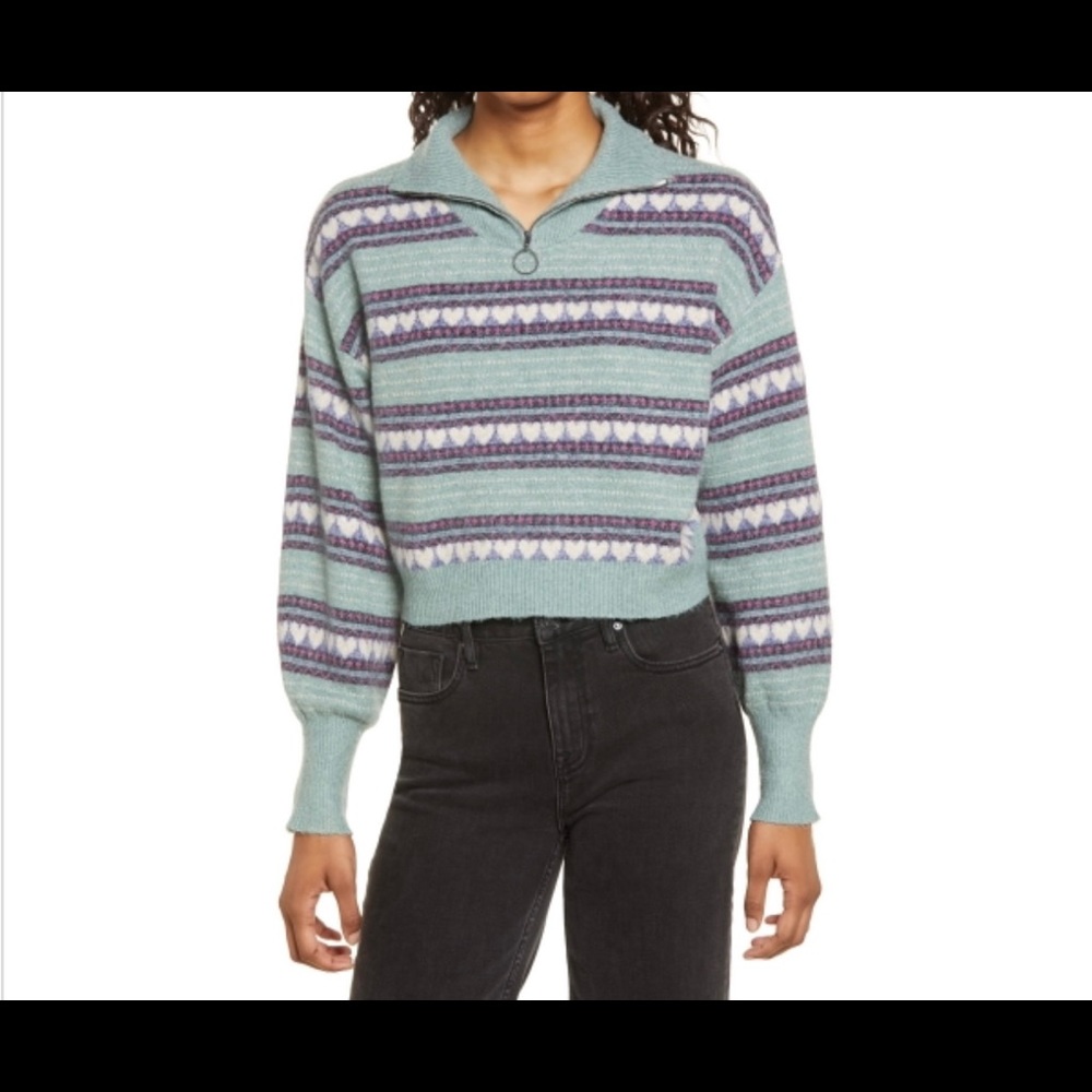 Cropped Heart Sweater